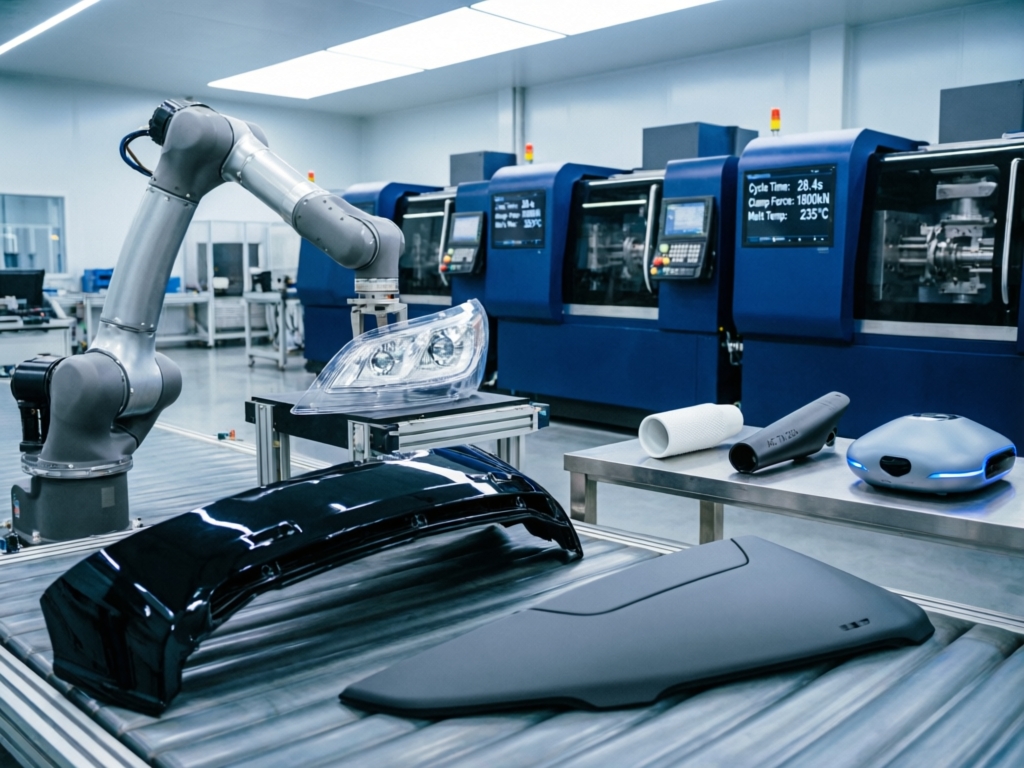 Injection molding production for automotive, medical and industrial plastic parts