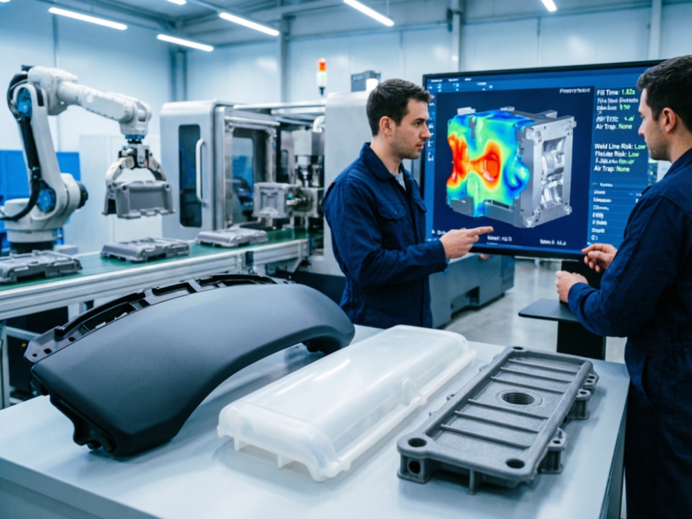 Custom injection molding engineering design and mold flow analysis process